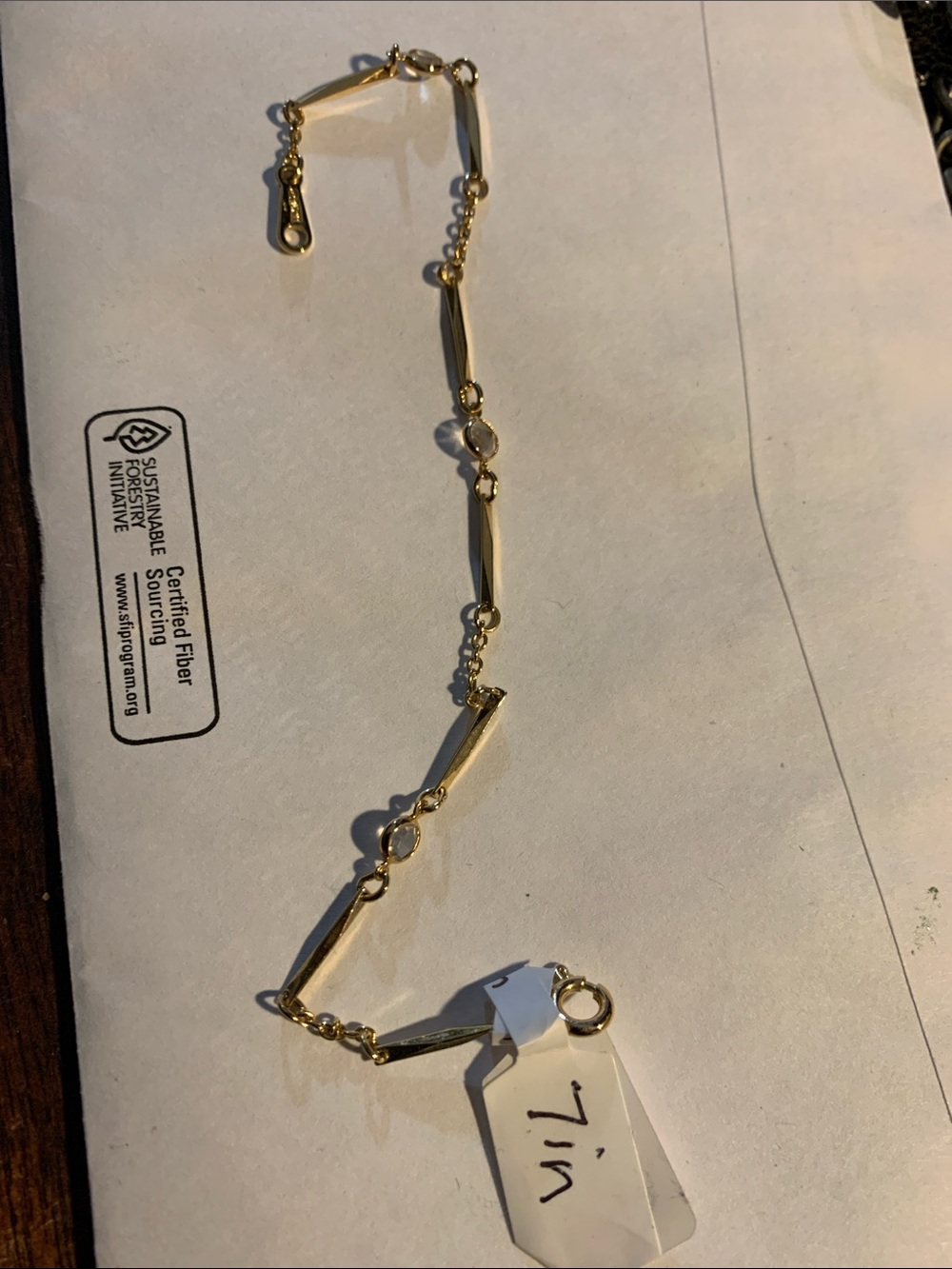 Avon Elegant Gold-Tone & Clear Rhinestones 7-inch Link Bracelet
